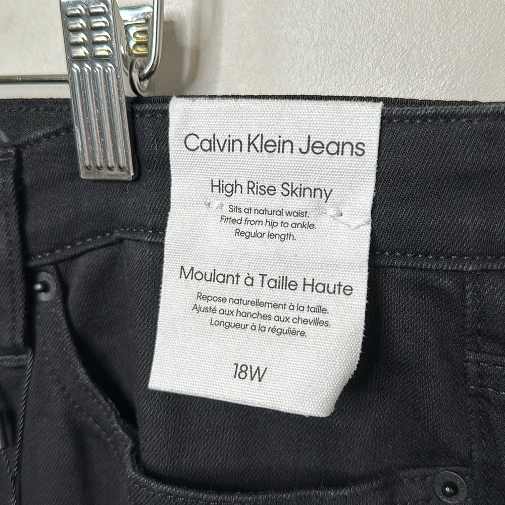 Calvin Klein Black High Rise Skinny Fit Comfort Stretch Jeans - Picture 7 of 13